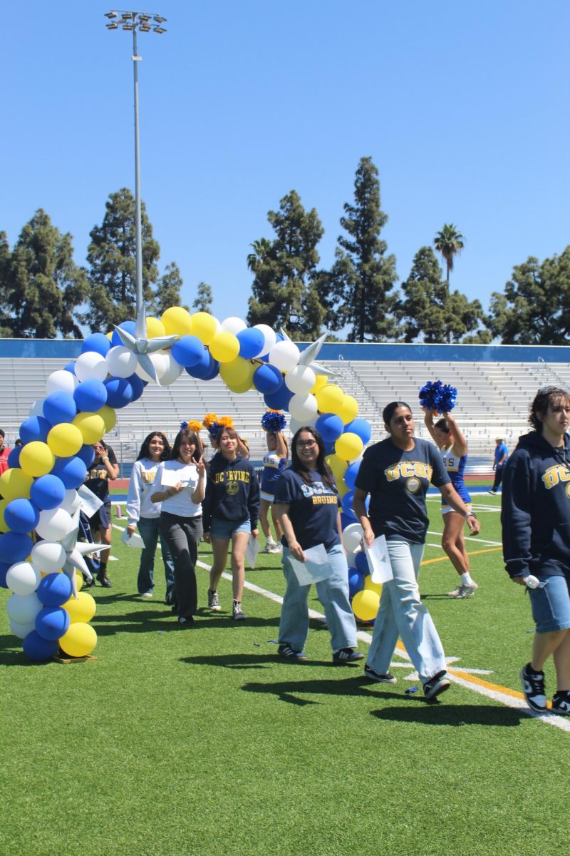 Seniors walking into their designated seats!